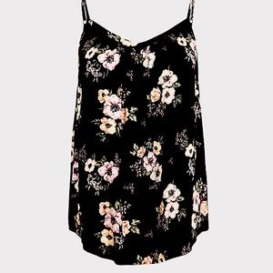 Torrid Black Floral Tunic Cami Size 3